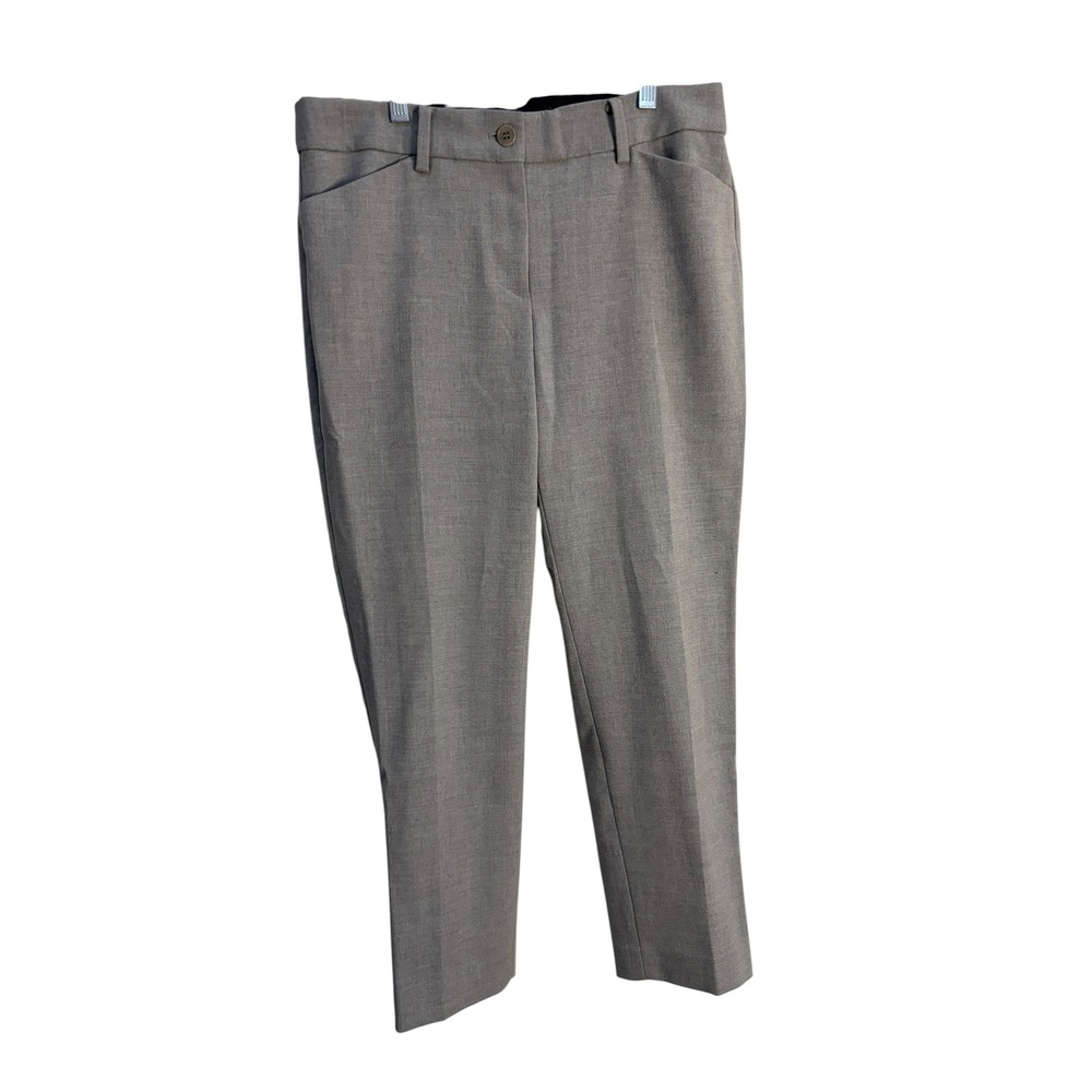 Taupe Grey Tailored Dress Pants Womens Size 6 Petite Straight Leg Trousers